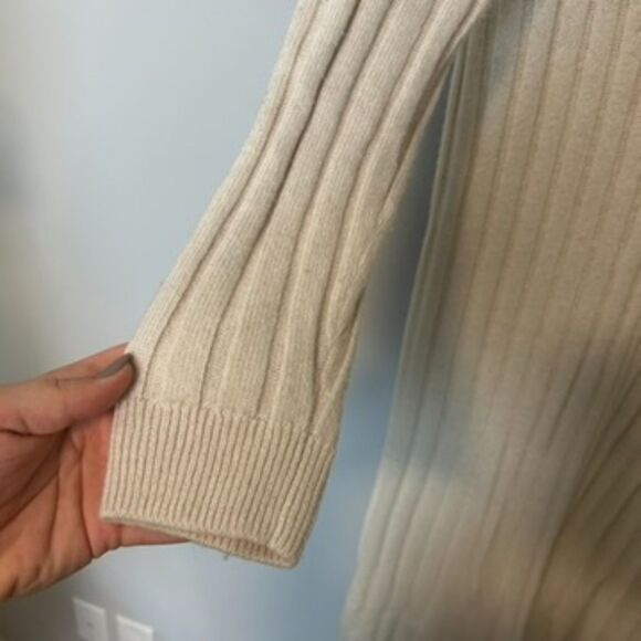 Madewell Womens (Re)sourced Ribbed Midi Sweater Dress Size Medium Antique Cream - Picture 8 of 16